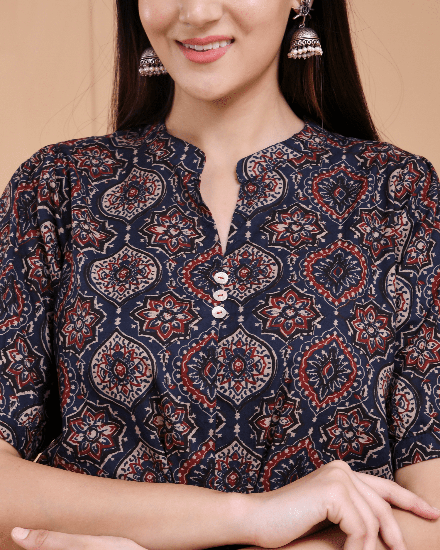 Ajrak Print Cotton Kurti