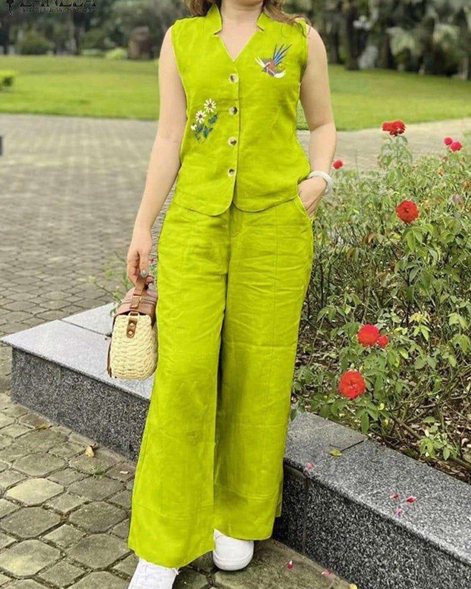 Sleeveless Green Co-Ord Set