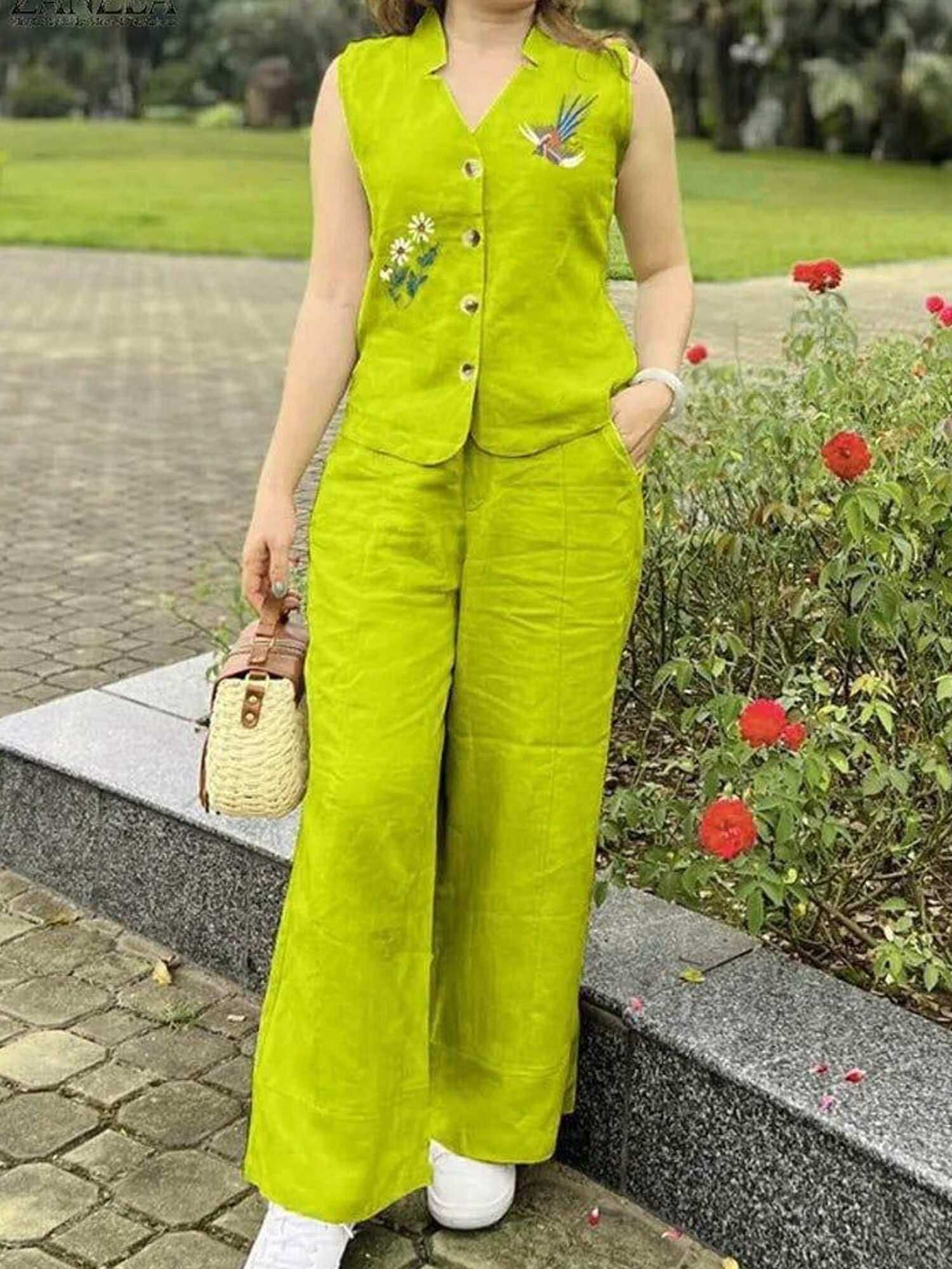 Sleeveless Green Co-Ord Set