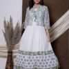 Verdant Bloom Floral Cotton Dress with Jacket - Image 2