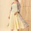 Floral Print Long Gown with Jacket in Cotton