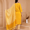 Golden Glow - Yellow Cotton Printed Dupatta Set - Image 2