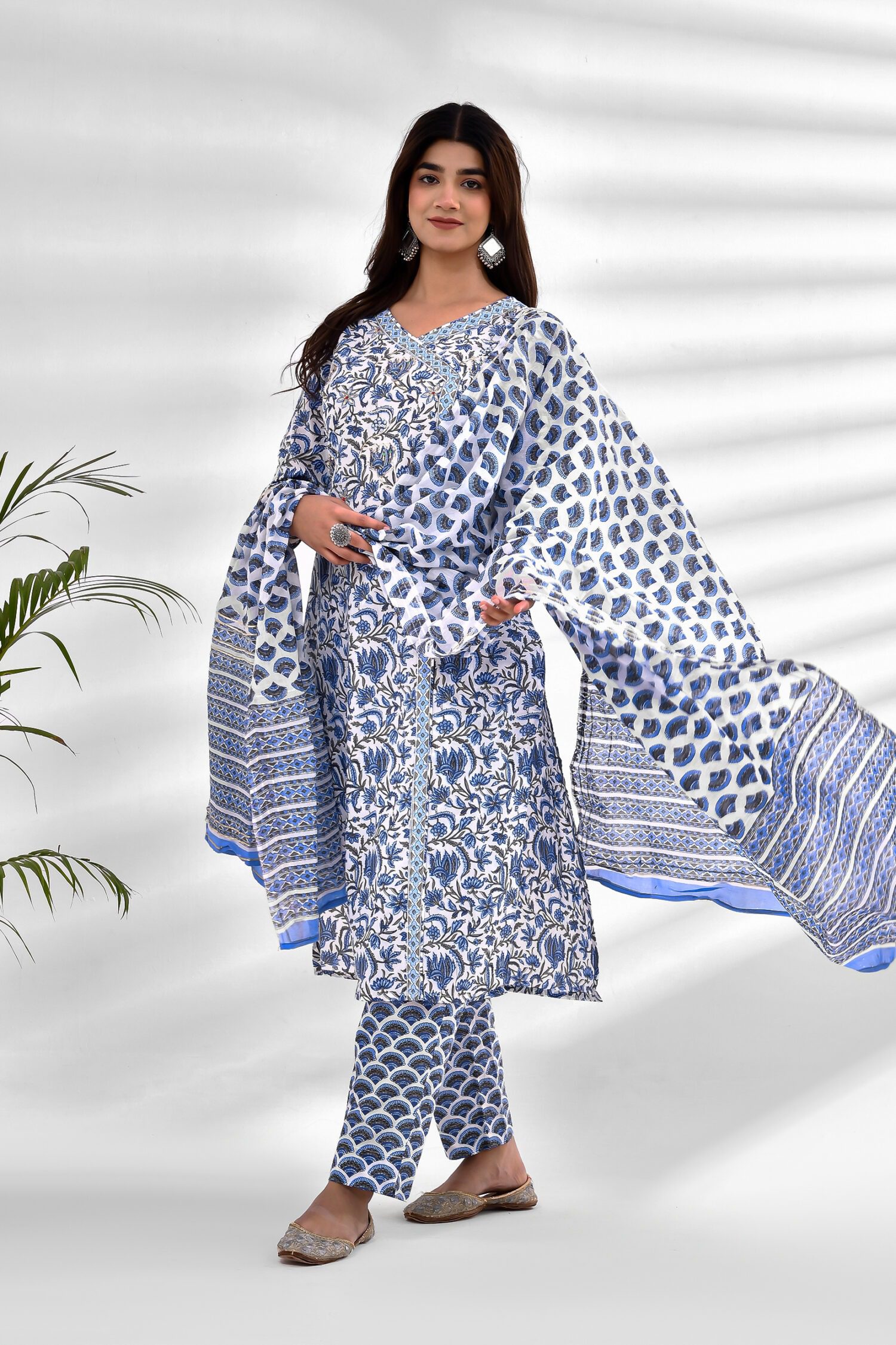 Kalamkari Kurta Three Piece Suit Set