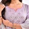 Purple Bloom - Elegant V-Neck Floral Kurta Set