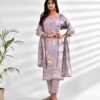 Purple Floral Kurta Set