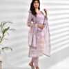 Purple Floral Kurta Set