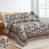 Brown Dark Bird Printed Bed Sheet