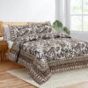 Brown Dark Bird Printed Bed Sheet