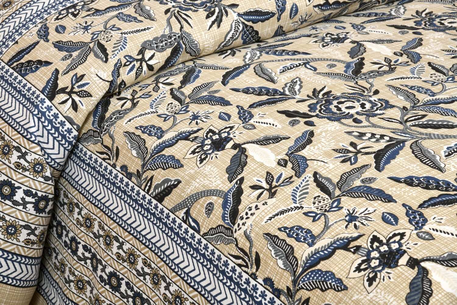 Light Brown Printed Cotton Bed Sheet