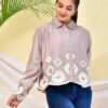 Embroia Women's Embroidered Collar Shirt