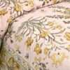 Grey Pink Floral Cotton King Size Bedsheet