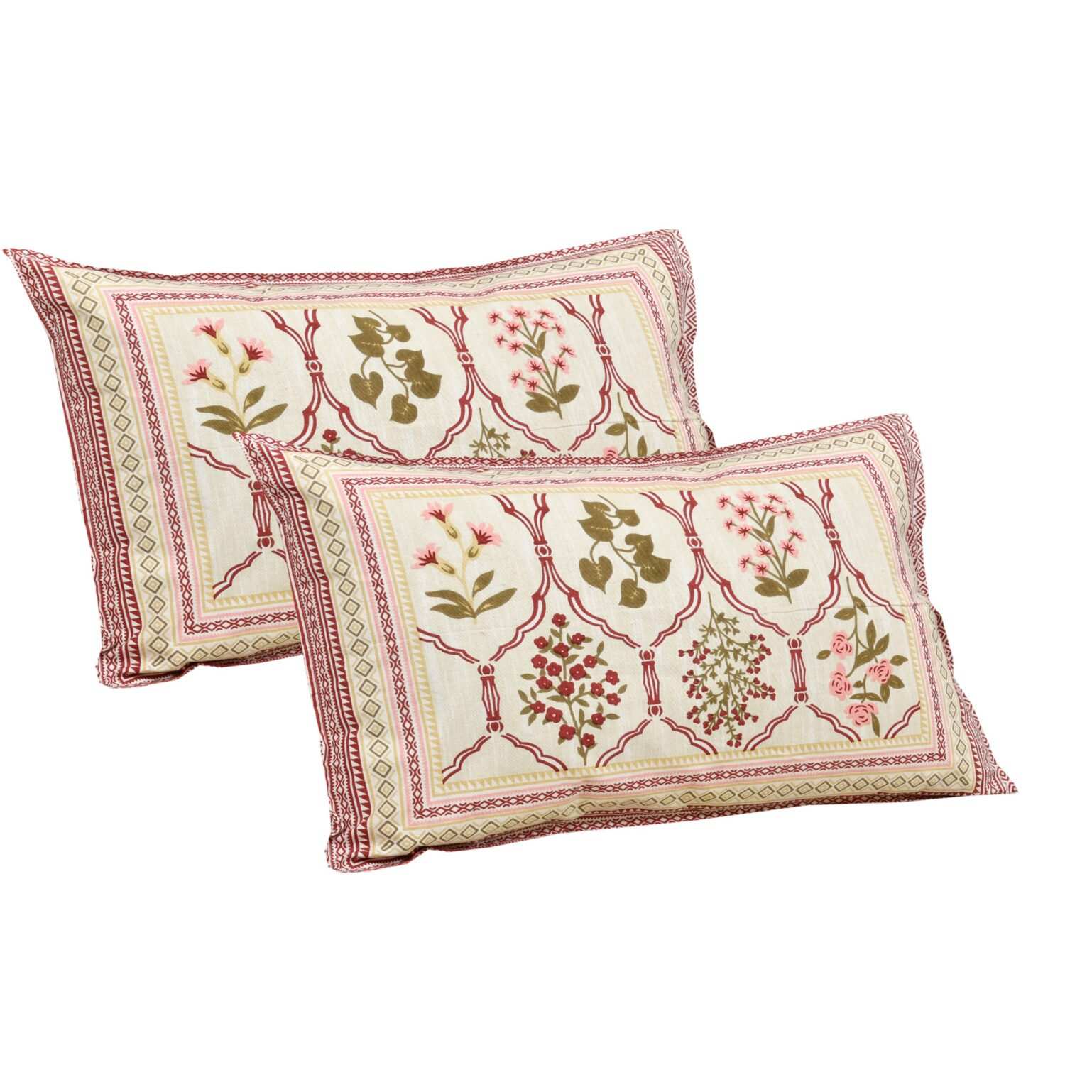 Dark Pink floral Cotton Bedsheet