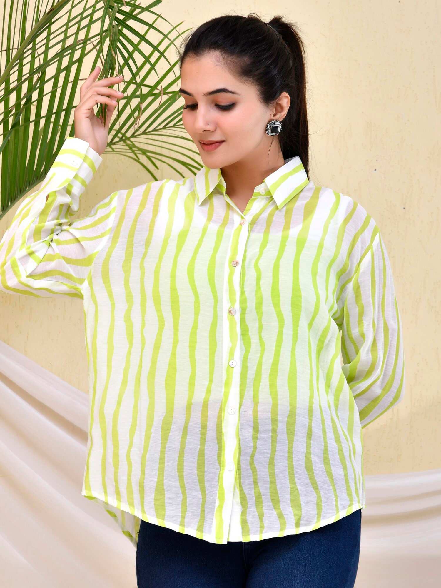 Classic Green White Women’s Shirt