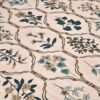 Peach & Green Floral Cotton King Size Bedsheet