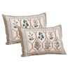 Peach & Dark Green Floral King Size Bedsheet