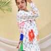 White Multi-Cartoon Print Women’s Shirt