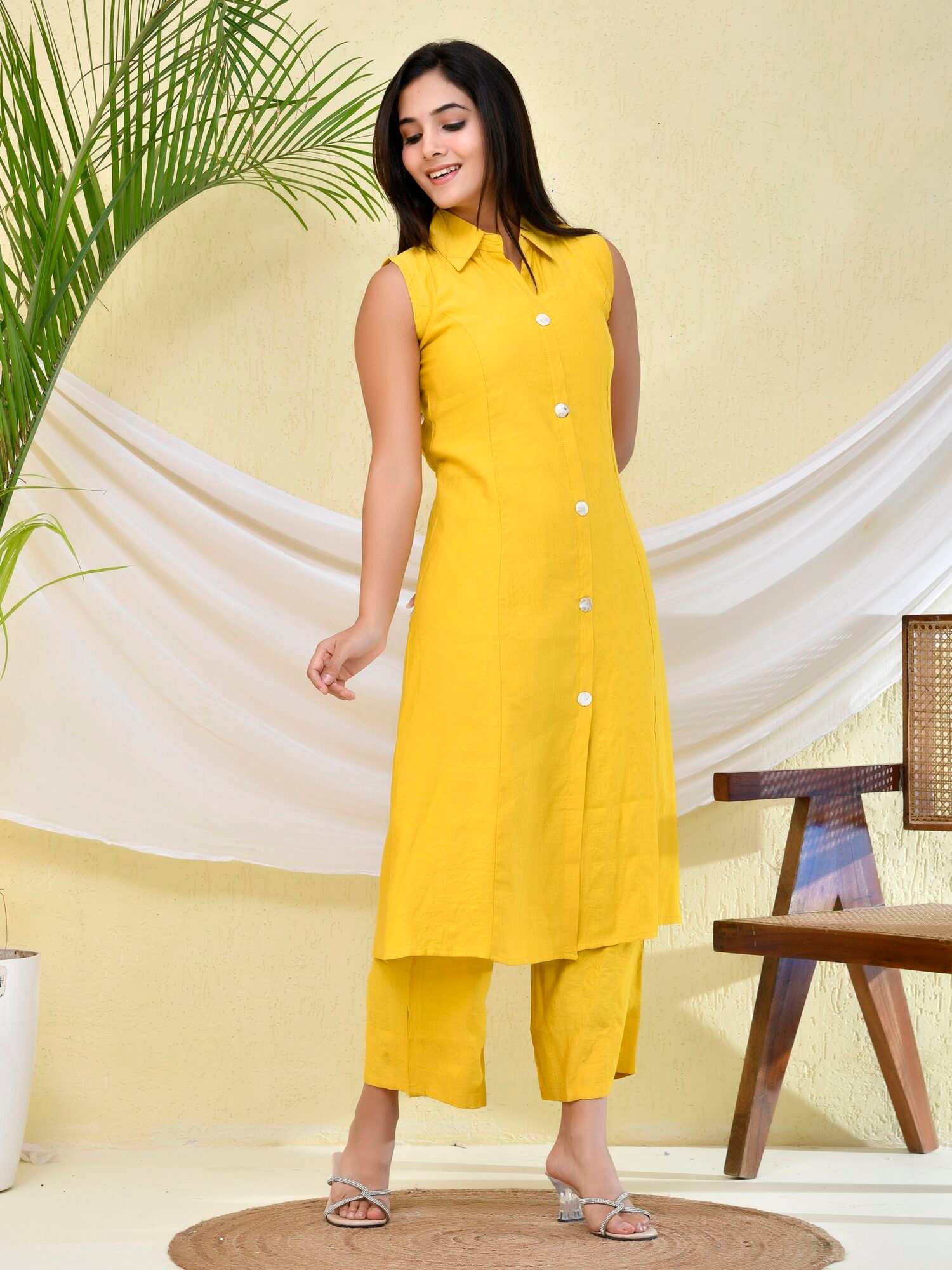 Yellow Two-Piece Kurta Pant