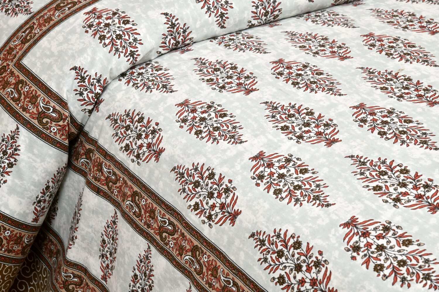 Cotton Hand Block Print King Size Bedsheet
