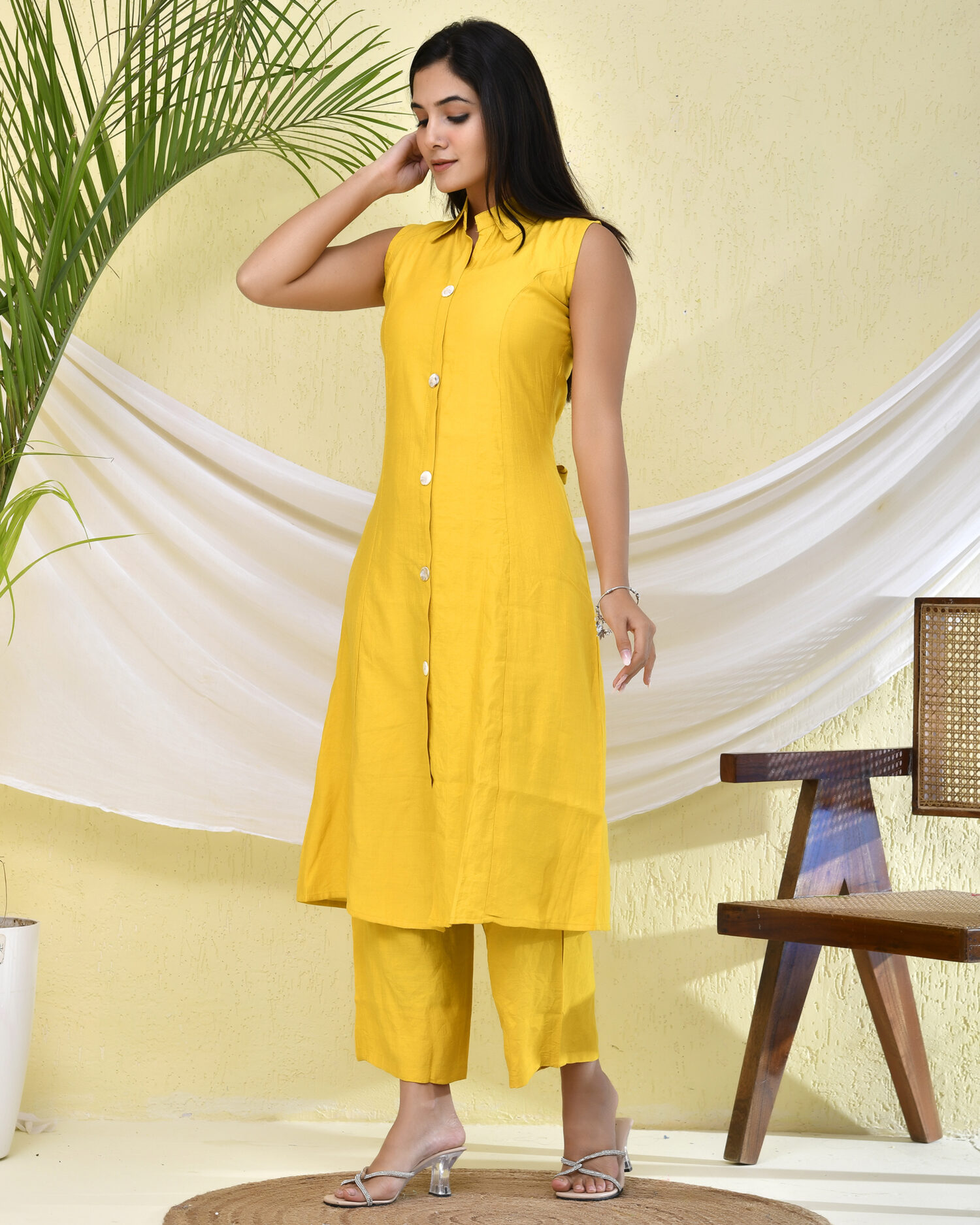 Yellow Two-Piece Kurta Pant Women