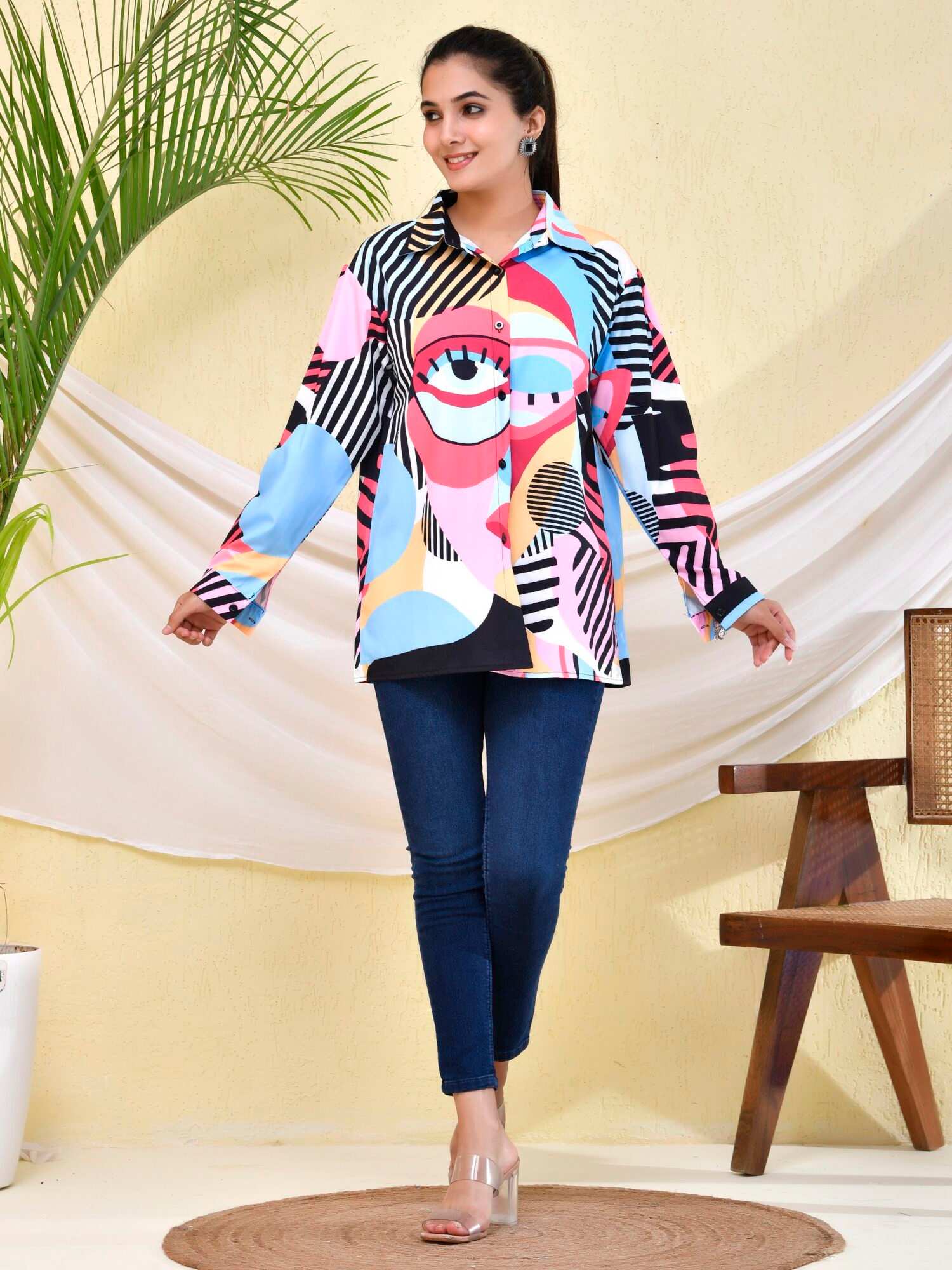 Multicolor Printed Women’s Shirt