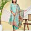 Sea Green Floral Kurta Set