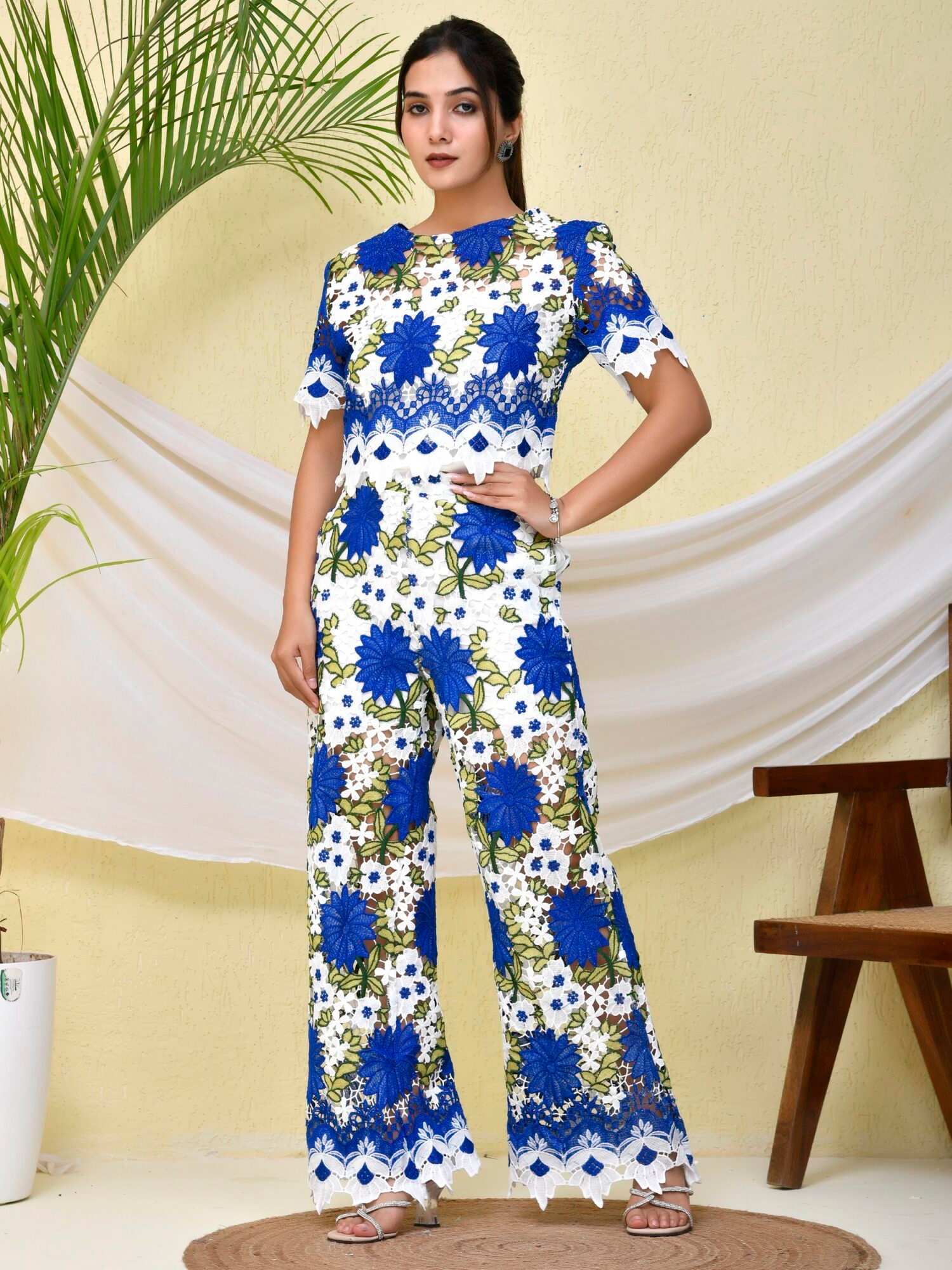 Blue Serenity Blossom Co-Ord Set