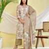 Golden Beige Bloom Kurta Set