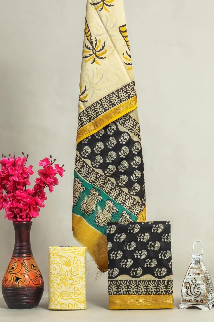 Green & Black Block print Set