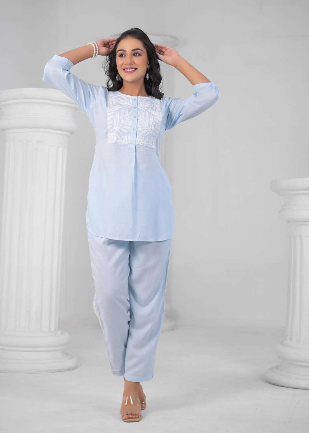 Cotton Co-ord Set for Women – Shirt & Pant Style - Image 3