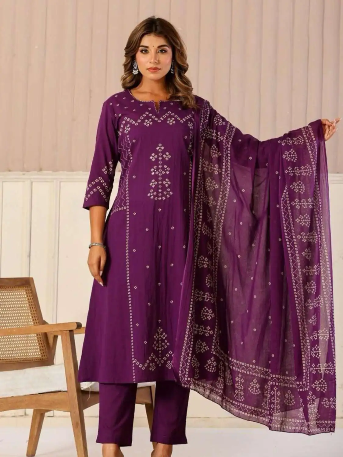 purple kurta set women
