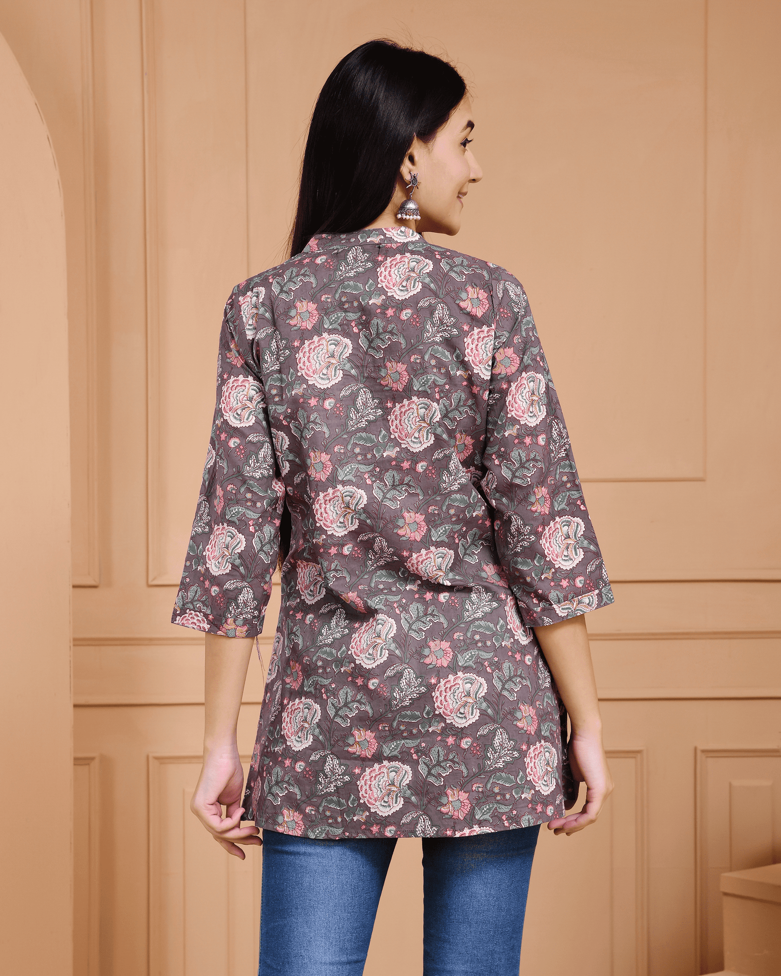 Floral Print Short Kurti